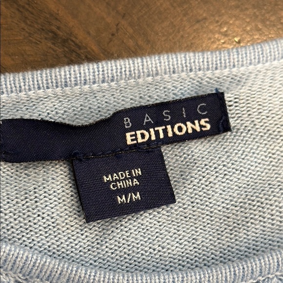 Basic Editions Light Blue Crew Neck Sweater - Picture 7 of 9